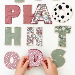 7 Inch Block Fabric Alphabet Letters (A-Z) and Numbers (0-9) - Digital ...