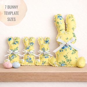Lapins de Pâques en tissu - 7 tailles - Patron de couture numérique PDF