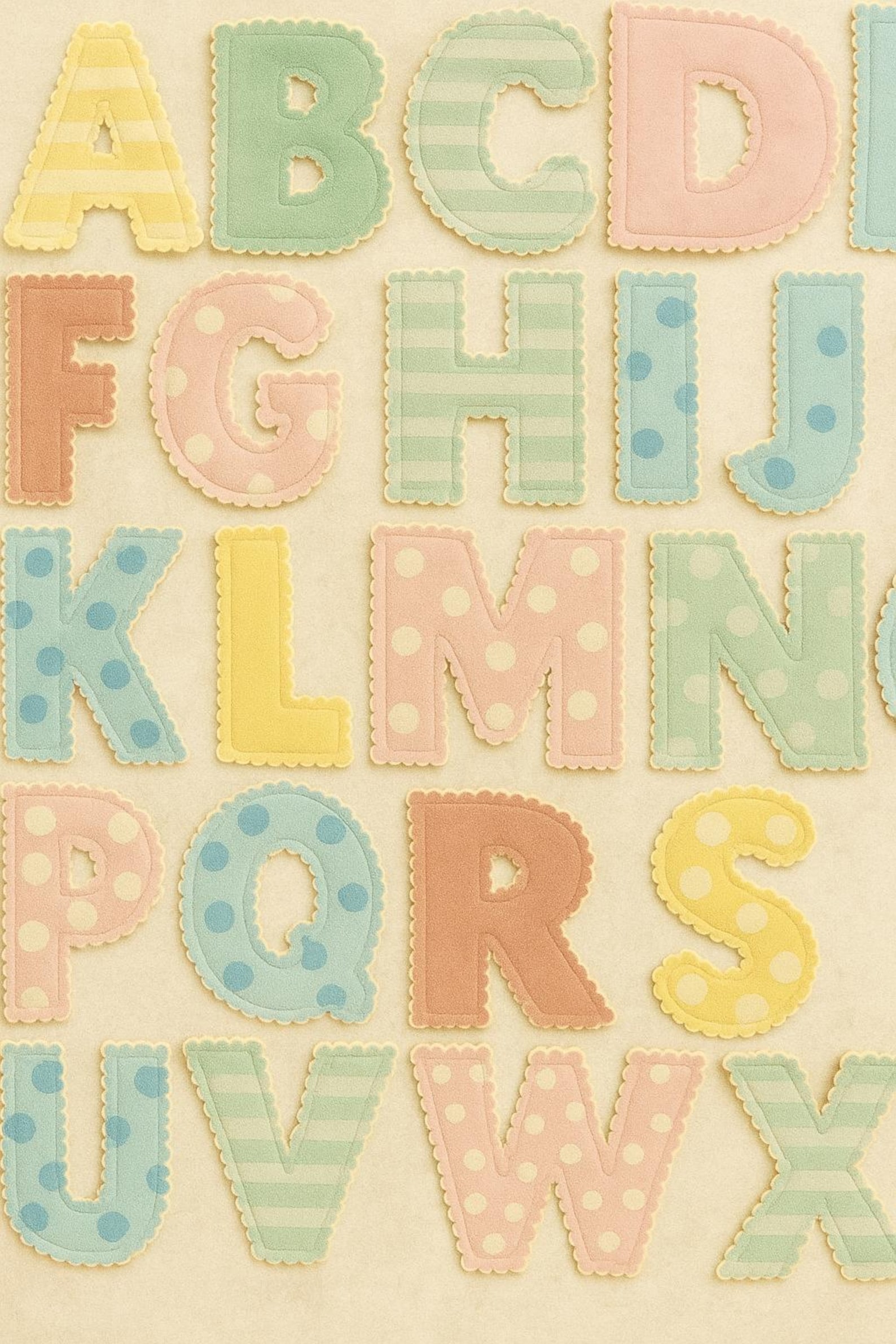 2 Inch Block Fabric Alphabet Letters (A-Z) and Numbers (0-9) - Digital ...