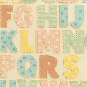 7 Inch Block Fabric Alphabet Letters (A-Z) and Numbers (0-9) - Digital ...