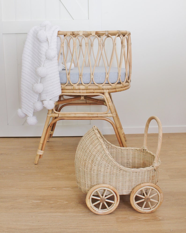 rattan dolls pram