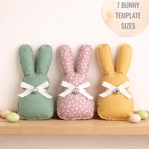 Lapins de Pâques en tissu - 7 tailles - Patron de couture numérique PDF