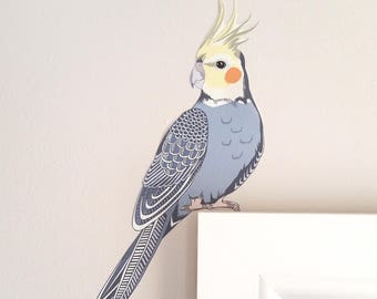Cockatiel Wall Sticker, Cockatiel Wall Decal, Nature Lover Gift, Wall Stickers, Light Switch Decal, Bird Wall Art, Living Room Decor