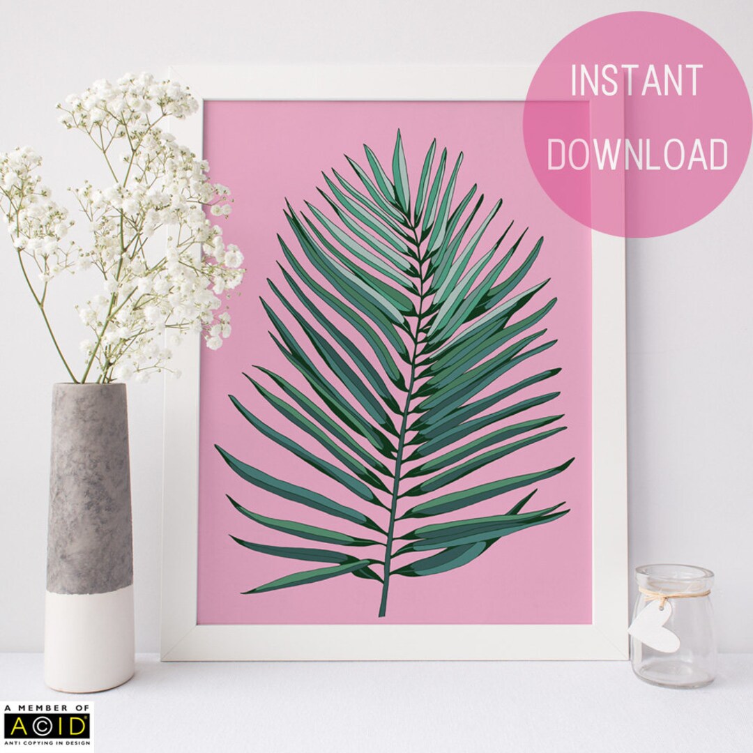 Palm Leaf, Wall Art, Palm Leaf Print, Palm Print Art, Palm Wall Art Print, Printable Art