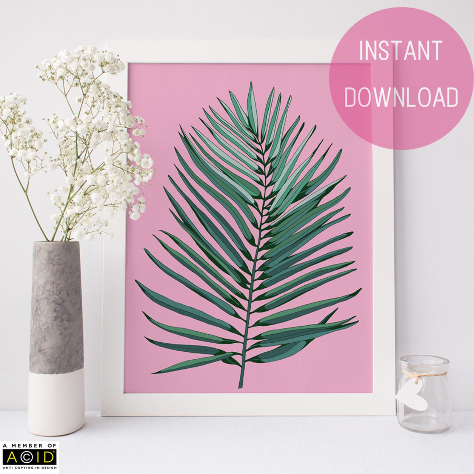 Palm Leaf Wall Art Palm Leaf Print Palm Print Art Palm Etsy