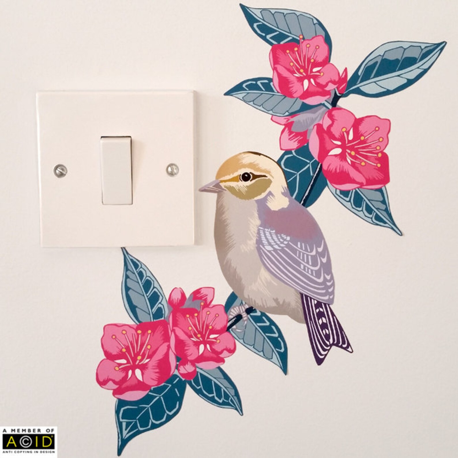 Wall Decal Bird Wall Sticker Floral Home Decor Gift For Etsy