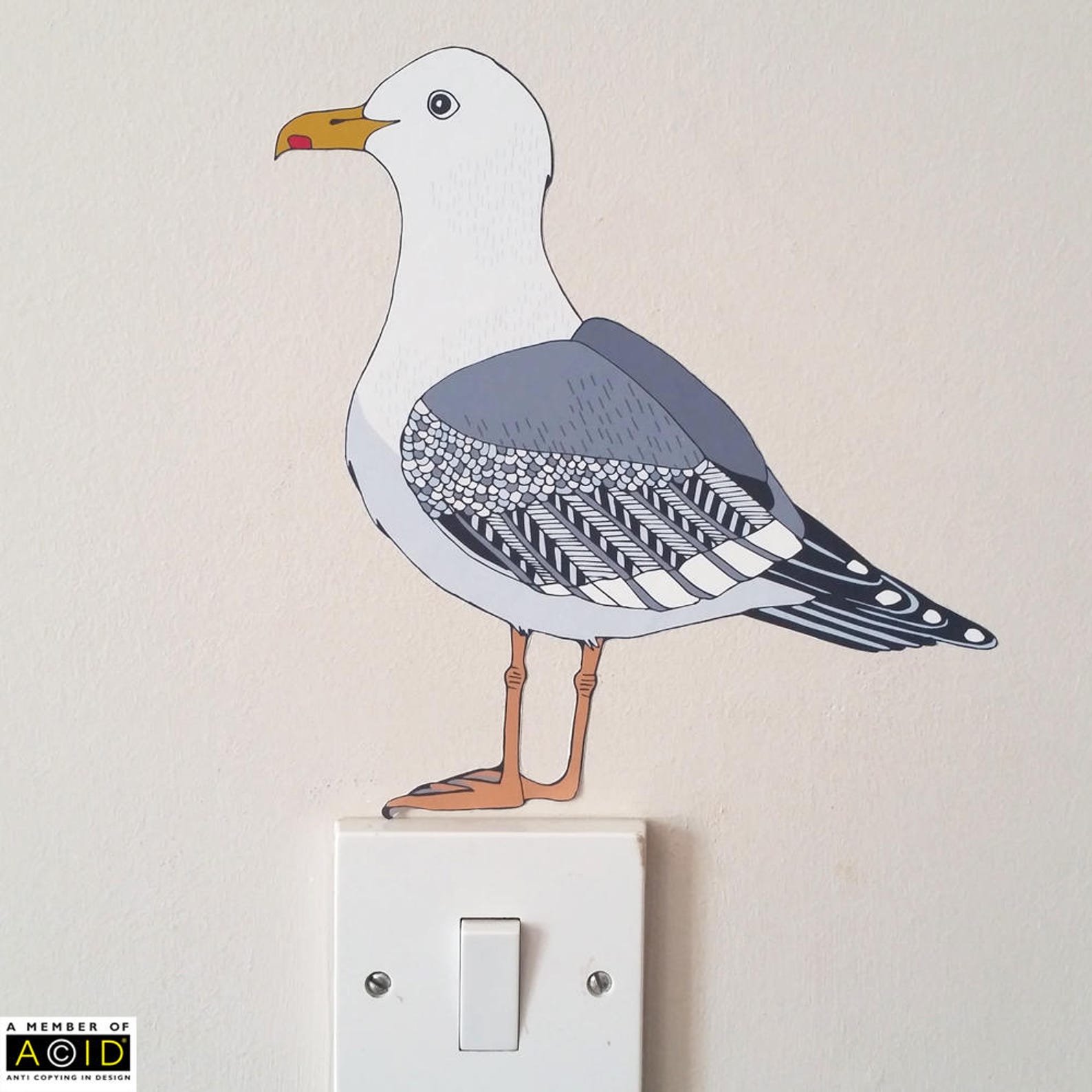 Nautical Wall Decal Seagull Coastal Wall Art Nautical Etsy