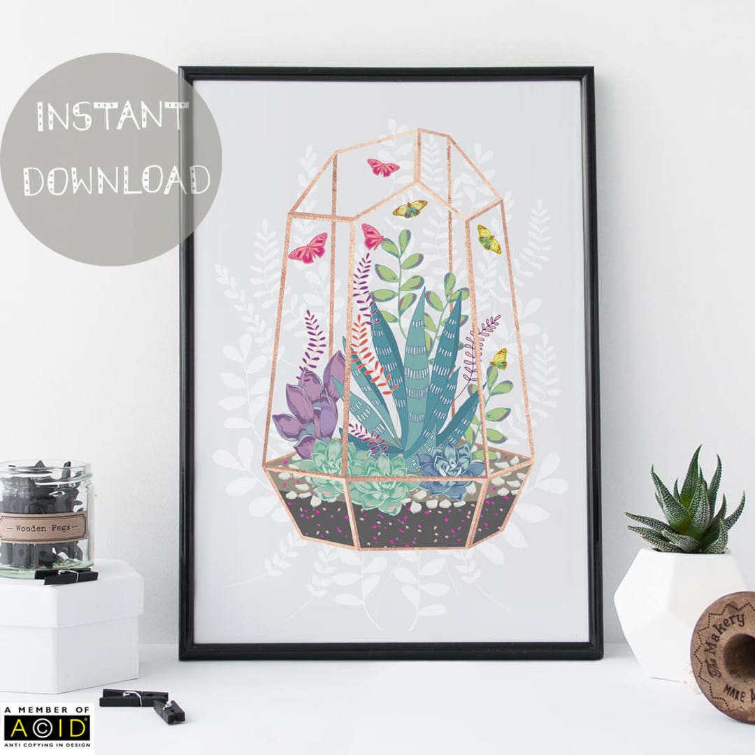 Printable Plant Art, Botanical Succulent Print - Etsy