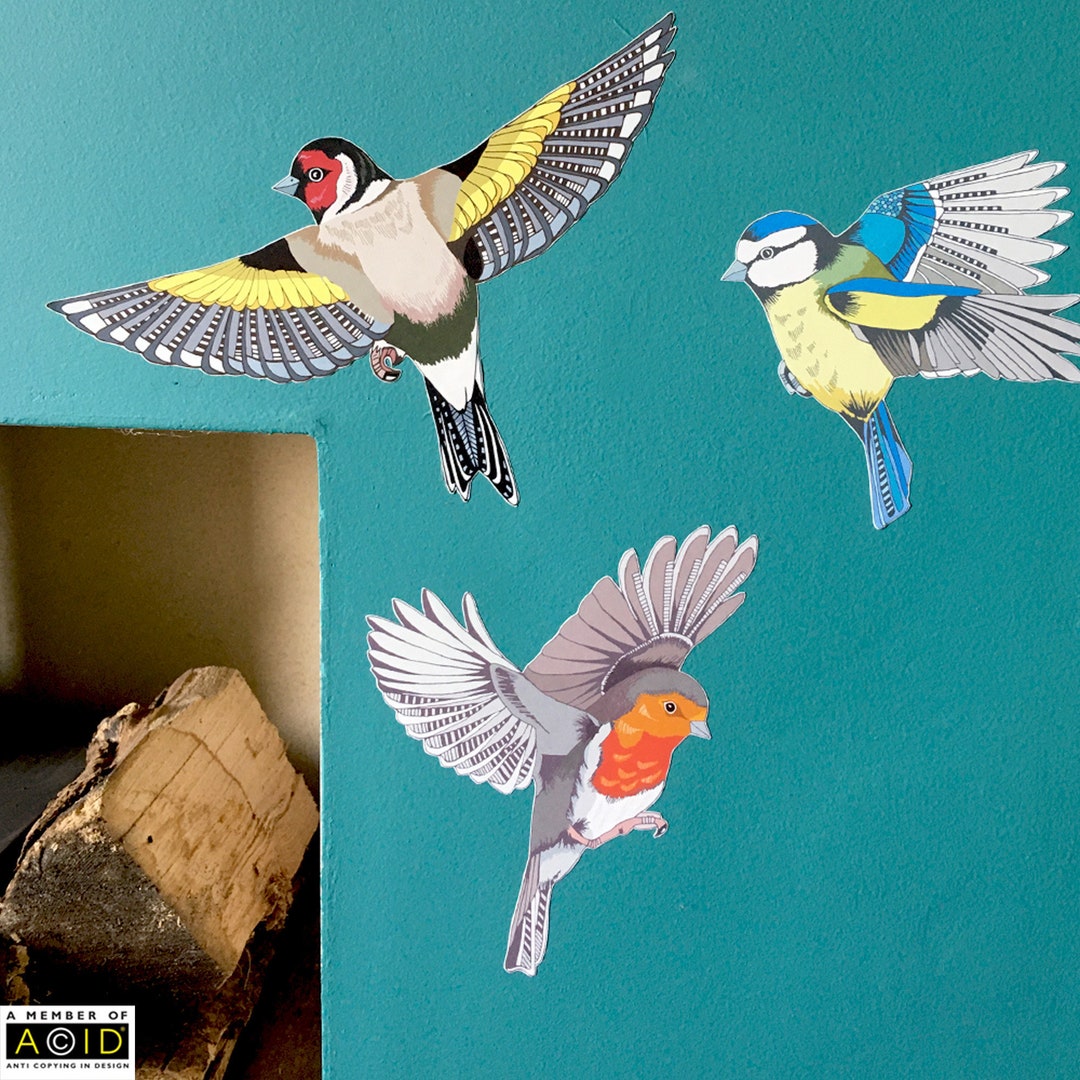 Garden Bird Wall Sticker Set, British Bird Wall Decals, Bird Gift, Home
