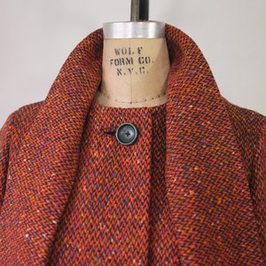 vintage coat | vintage 1970s tweed attached scarf coat | donegal handwoven tweed coat | colette modes dublin coat