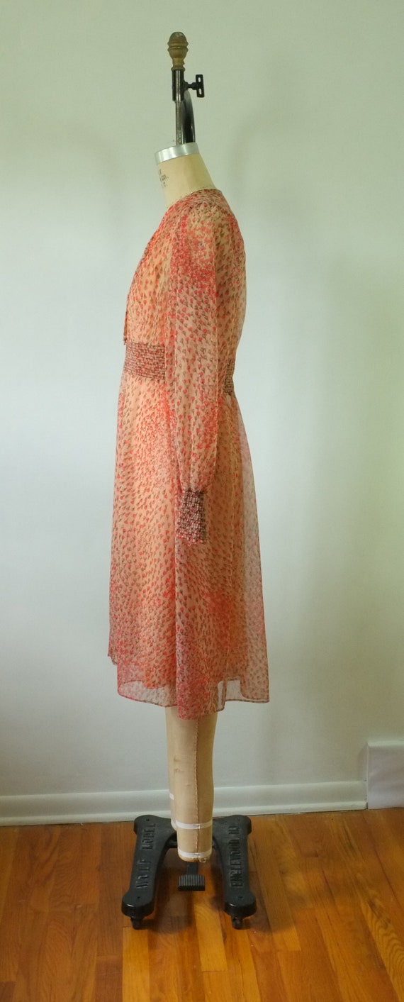 vintage floral chiffon dress | vintage 1970s dres… - image 5