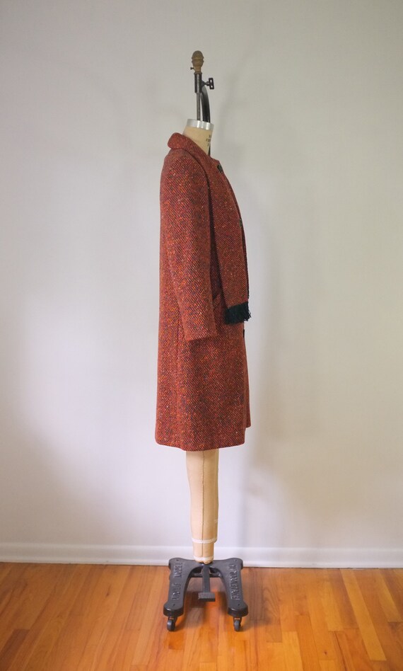 vintage coat | vintage 1970s tweed attached scarf… - image 3