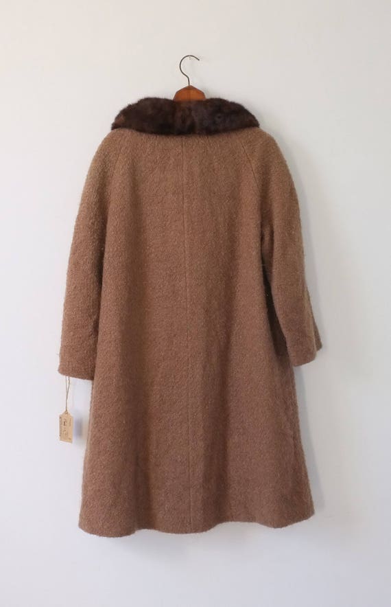 vintage coat |  brown boucle wool coat | 1960s br… - image 5