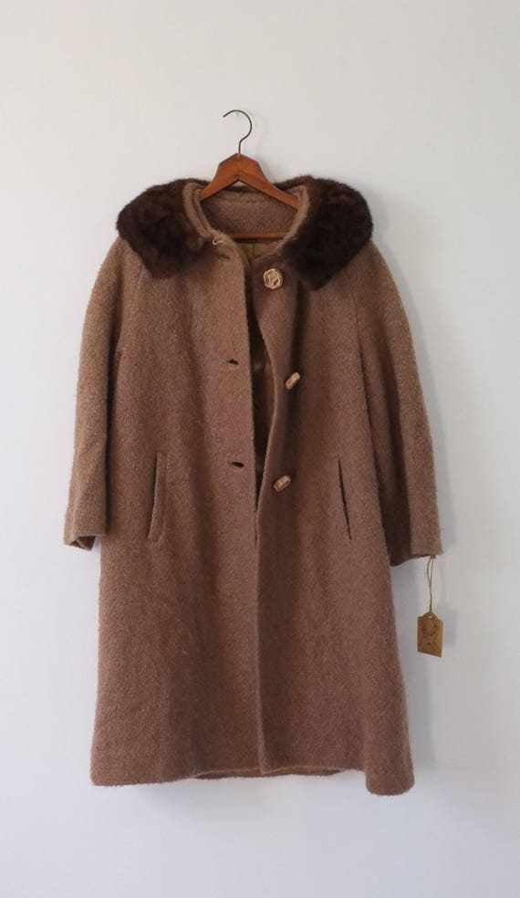 vintage coat |  brown boucle wool coat | 1960s br… - image 7