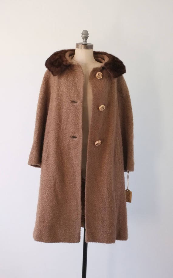 vintage coat |  brown boucle wool coat | 1960s br… - image 6