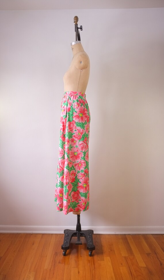 vintage floral maxi skirt | vintage pink and gree… - image 5