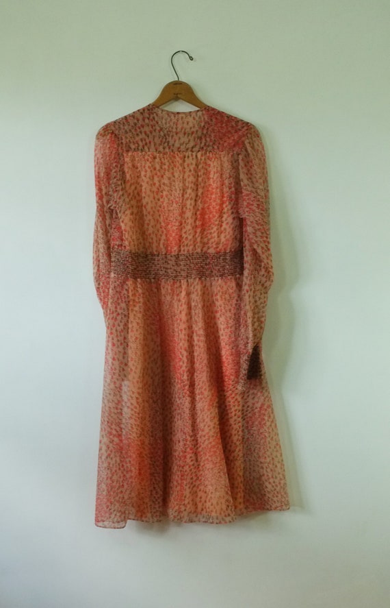 vintage floral chiffon dress | vintage 1970s dres… - image 7