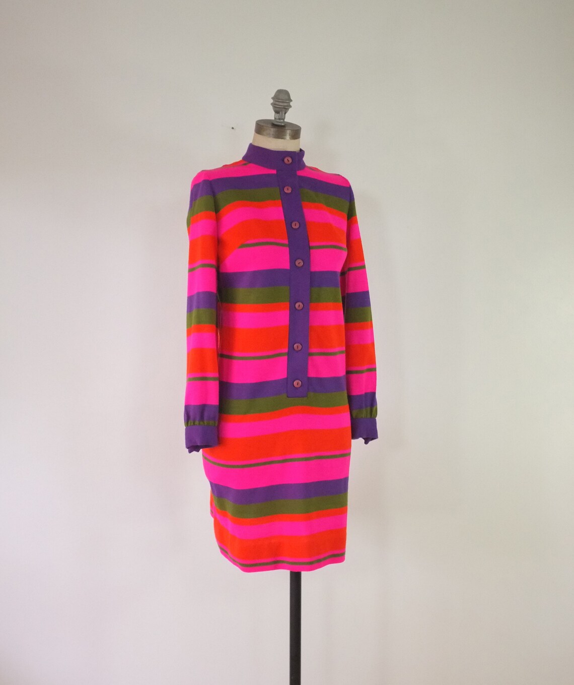 Vintage 1960s striped dress AnR Jr. vibrant striped dress | Etsy