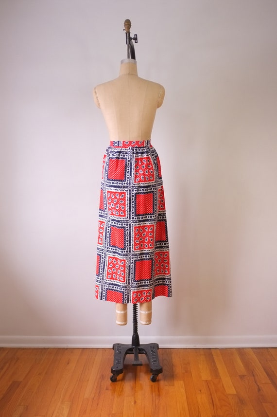 vintage bandana skirt | vintage 1970s bandana max… - image 4