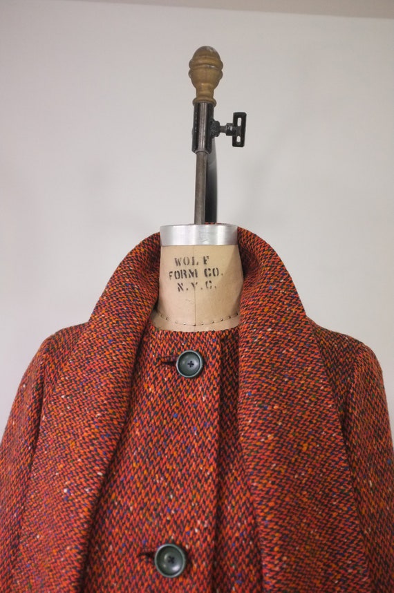 vintage coat | vintage 1970s tweed attached scarf… - image 6