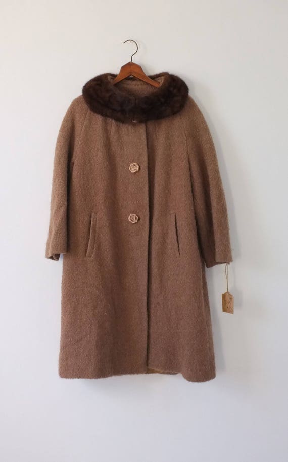 vintage coat |  brown boucle wool coat | 1960s br… - image 3