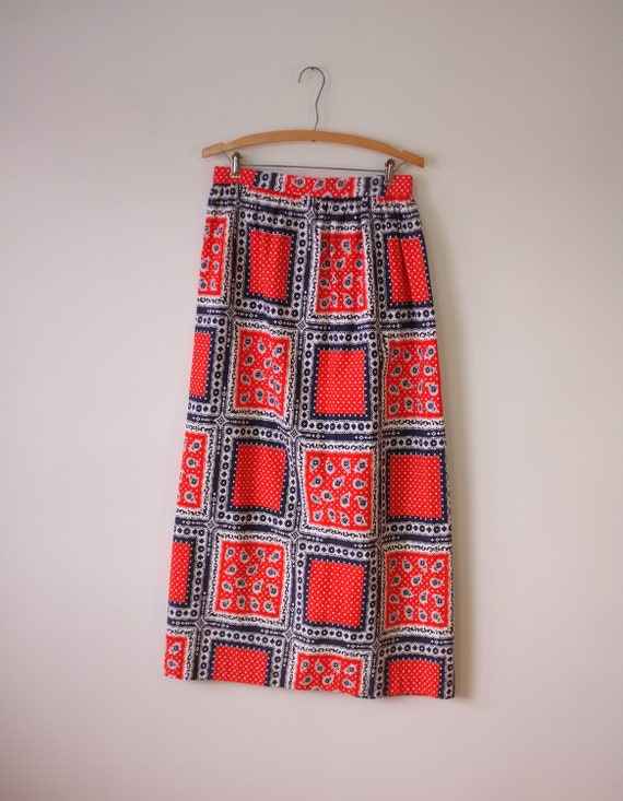 vintage bandana skirt | vintage 1970s bandana max… - image 7