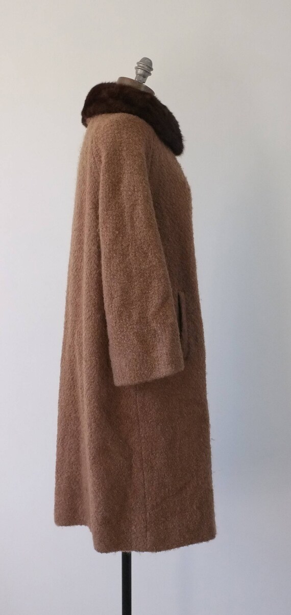 vintage coat |  brown boucle wool coat | 1960s br… - image 8