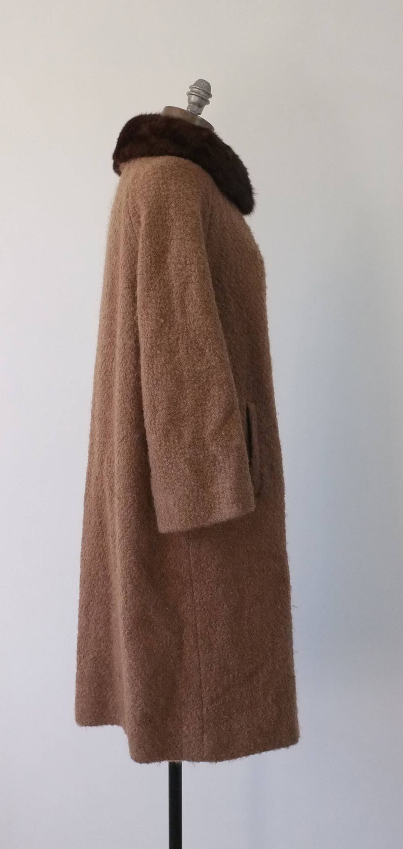 Vintage Coat Brown Boucle Wool Coat 1960s Brown Wool Coat | Etsy