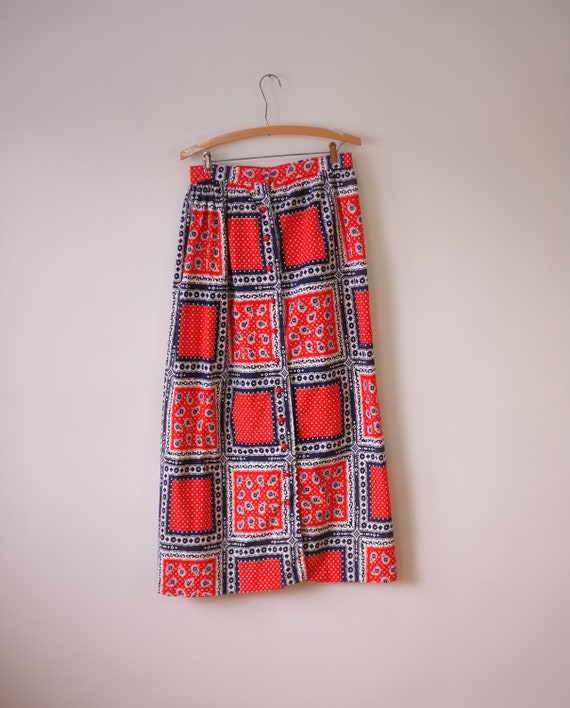 vintage bandana skirt | vintage 1970s bandana max… - image 6