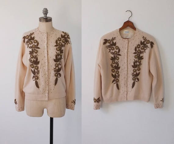 Caramel Creme Cardigan | vintage 1950s cardigan |