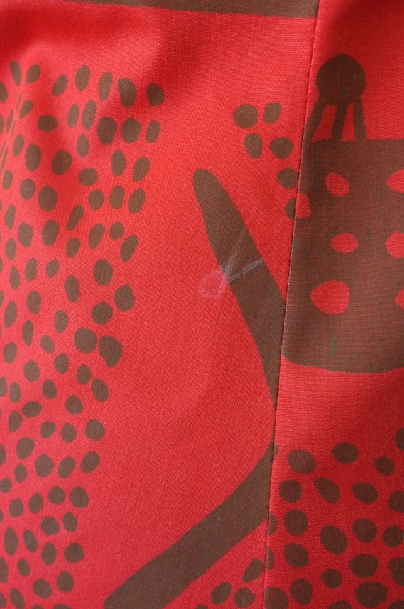 vintage african painted dress | vintage 1970s red… - image 10