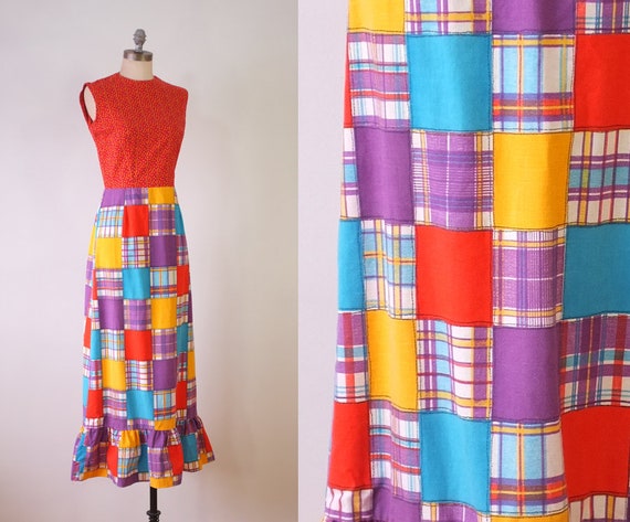 vintage patchwork dress | long vintage dress | vin