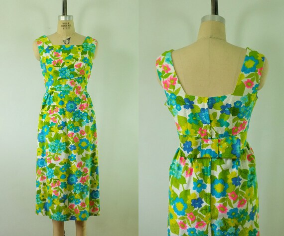 vintage floral dress | vintage 1960s floral dress… - image 1