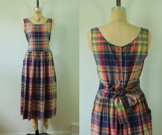 vintage plaid dress | vintage cotton dress | vinta