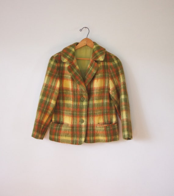 vintage mohair blazer | vintage 1960s plaid blaze… - image 8