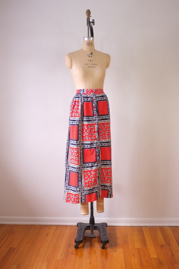 vintage bandana skirt | vintage 1970s bandana max… - image 2