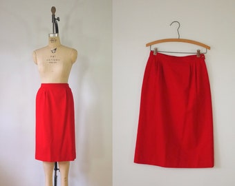 vintage pencil skirt | red 1970s pendleton wool skirt |  vintage 70s skirt | vintage red pencil skirt | vintage red wool skirt