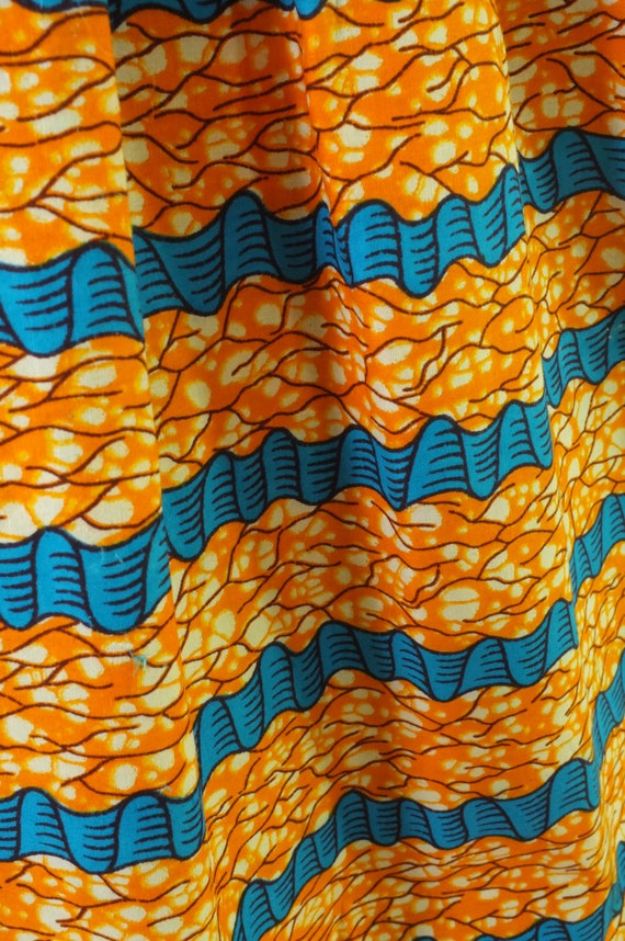 vintage 1960s party dress | vintage orange + blue… - image 10