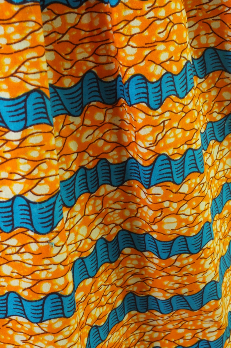 vintage 1960s party dress vintage orange blue dress african inspired print dress vintage 60s orange dress image 10