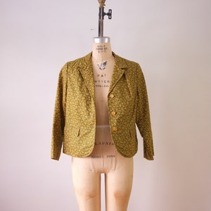 vintage floral skirt suit vintage 1960s green and yellow floral skirt suit vintage Westbury blazer and skirt set image 6