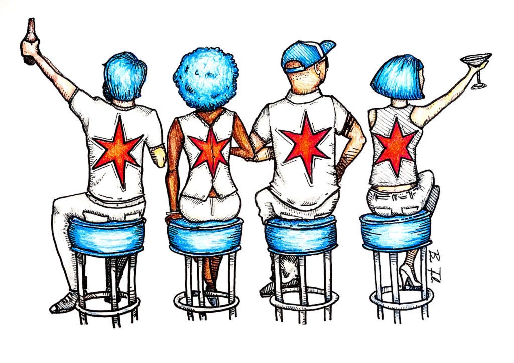 BARSTOOL PRIDE Chicago Art Chicago Flag Art Print Wall Art Etsy