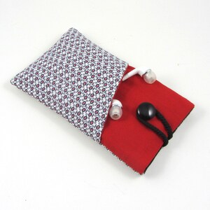 Housse portable, étui i Phone, housse souple rembourrée, étui rouge et noir, pochette pour téléphone avec compartiment