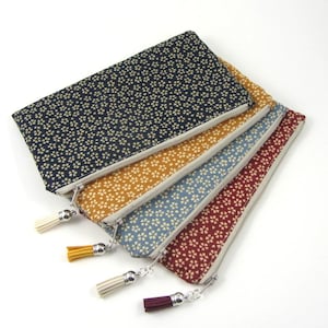 Trousse à crayons, pochette à fermeture éclair, pochette en coton, trousse de maquillage, petit sac en tissu, cadeau pour elle
