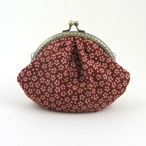 Pochette à maquillage, bourse en coton chat,  petite pochette à fermoir métallique, pochette plissée, pour elle
