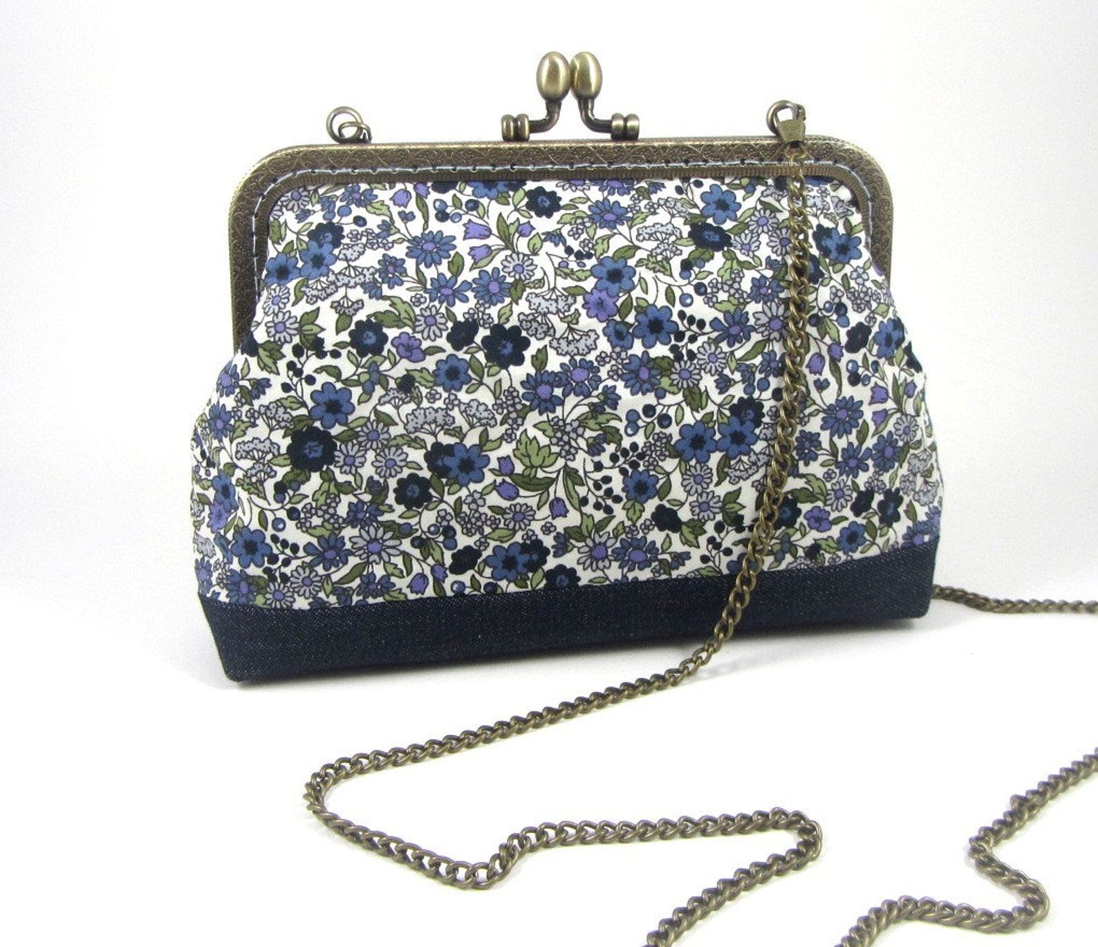 Floral Crossbody Bag Womens Evening Purse Bag With Kisslock Etsy