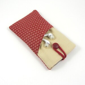 Étui téléphone portable, housse i phone avec pochette pour écouteurs, étui à lunettes, housse protection souple, coton Bonheur de Jour
