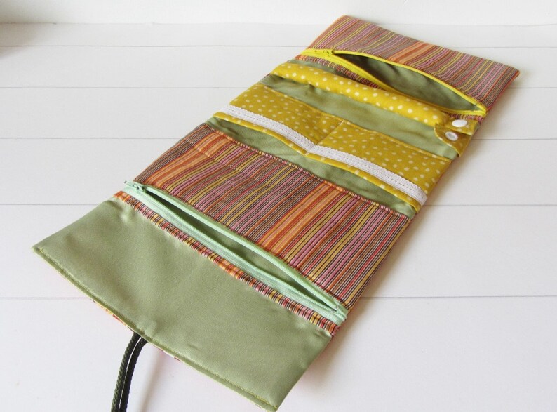 Travel jewelry organizer soft jewelry case fold up pouch Etsy