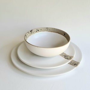 White dinnerware SetX3 Kumiko ceramics image 2