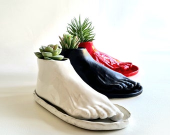 Ceramic foot planter