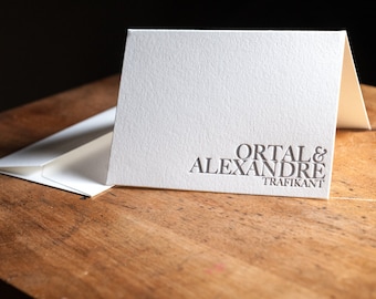 Personalized Letterpress Stationery, Thank You Card, Engagement Gift, Wedding Card, Monogram, Custom Monogram, Whimsical